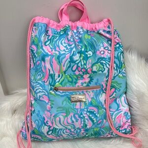 Lilly Pulitzer Floral Drawstring Backpack